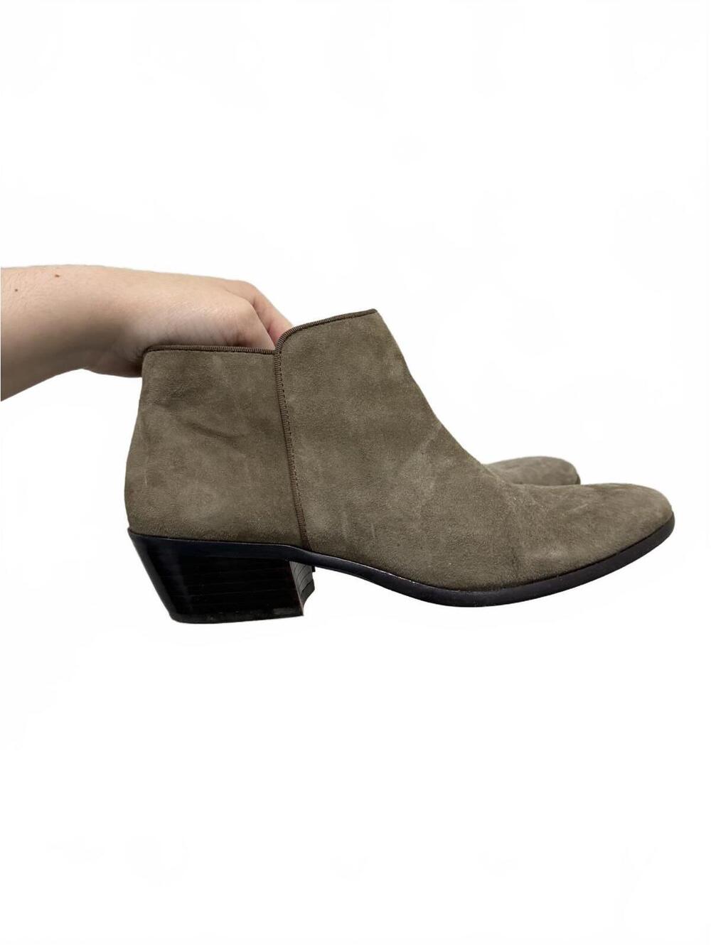 Sam Edelman Petty Olive Green Suede Chelsea Booties 8.5 - Picture 2 of 7